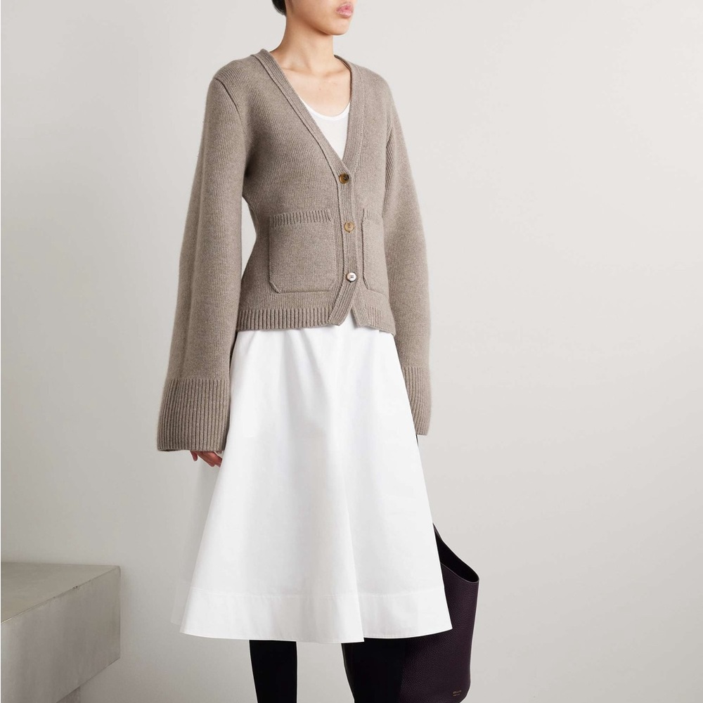 KHAITE SCARLET CASHMERE CARDIGAN